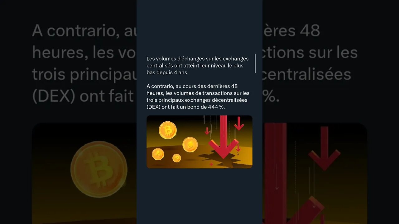 Les volumes d'échanges sur les exchanges centralisés ont atteint leur niveau plus bas depuis 4 ans