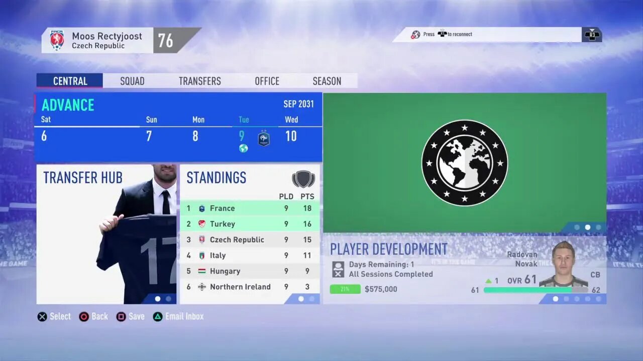Czech Republic 2031-2032 Euro Qualifier Group Play Match 9 VS Italy (3-3-2)