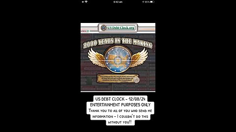 US Debt Clock : 08/12/2024 : 2000 years in making