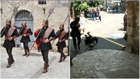 La caduta di un soldato durante la festa di San Pancrazio