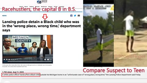 Racehustlers jump shark in Michigan - Obviously arrested by whitey because he was capital B black ?