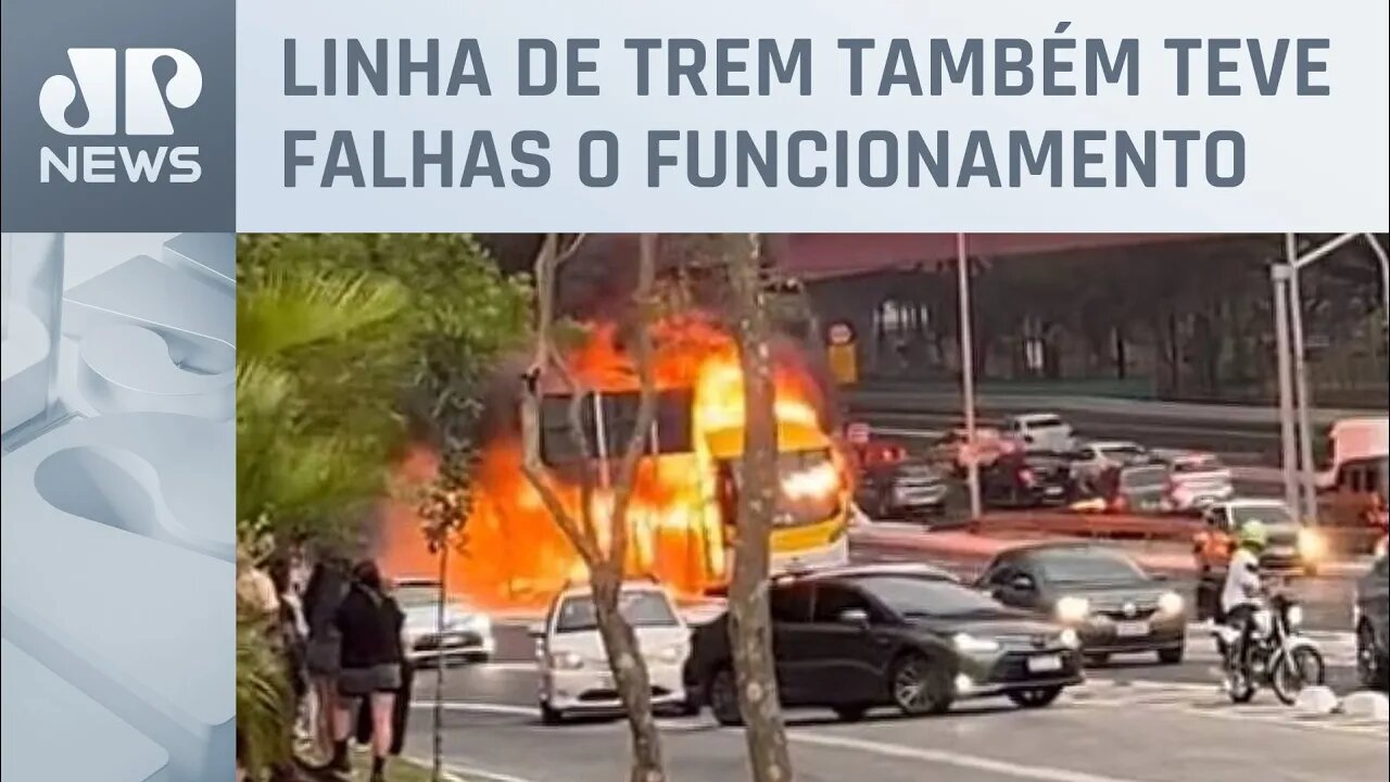 Ônibus pega fogo a caminho do festival The Town, em SP