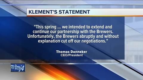 Klement's dropped as sponsor of Milwaukee Brewers' Racing Sausages