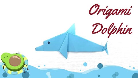 Origami paper dolphin with Ski