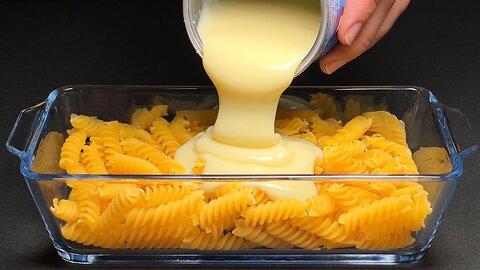 Just pasta and condensed milk! Delicious no-bake dessert! Recipe in 5 minutes