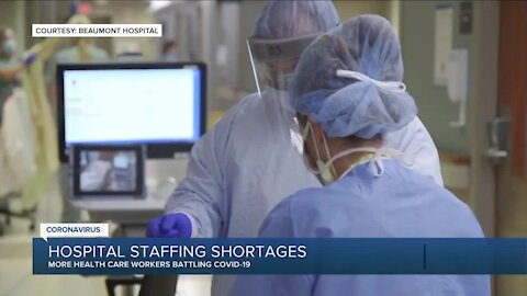 Hospital staffing shortages due to COVID