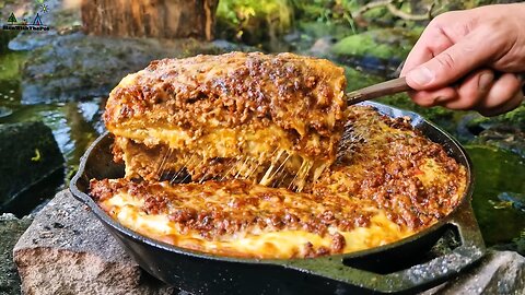 The Best Lasagna Ever cooked in Nature | ASMR Cooking