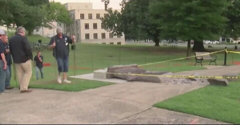 Tearing down the ten commandments but erecting satanic structures worldwide