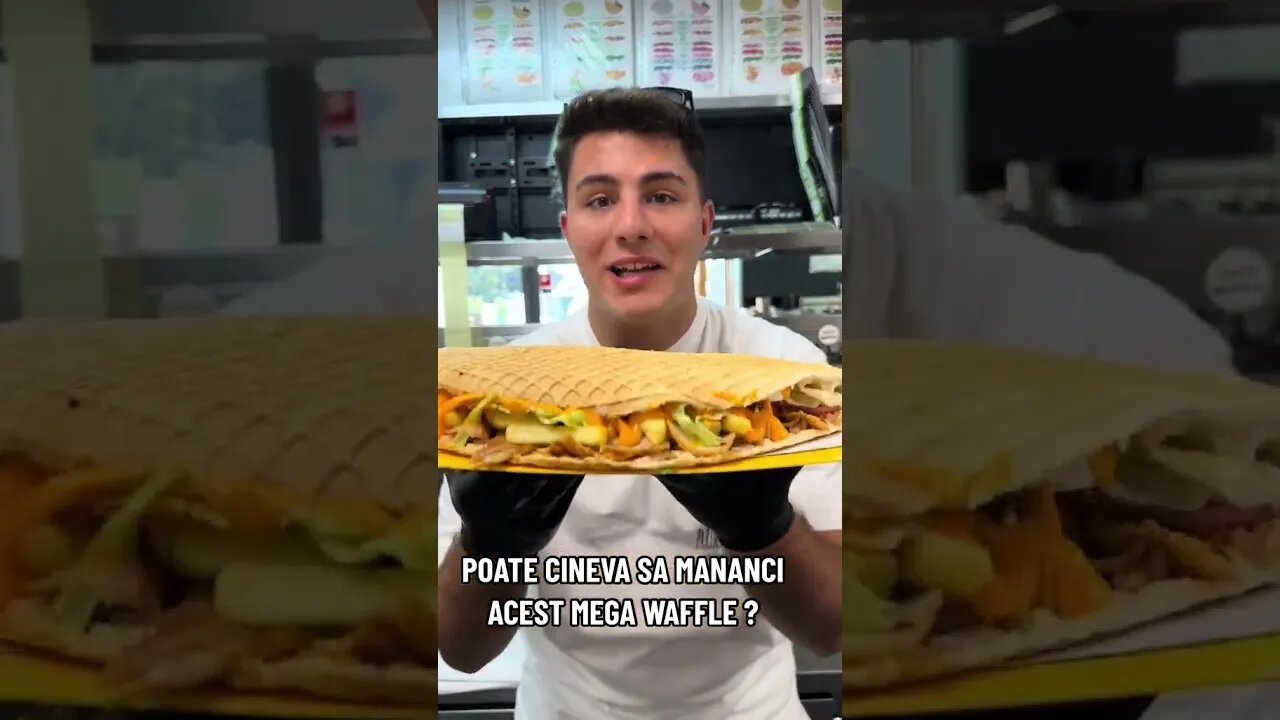 POATE CINEVA SA MANANCI ACEST MEGA WAFFLE ? #oguritamica #manaciosul #food #mancare #romania