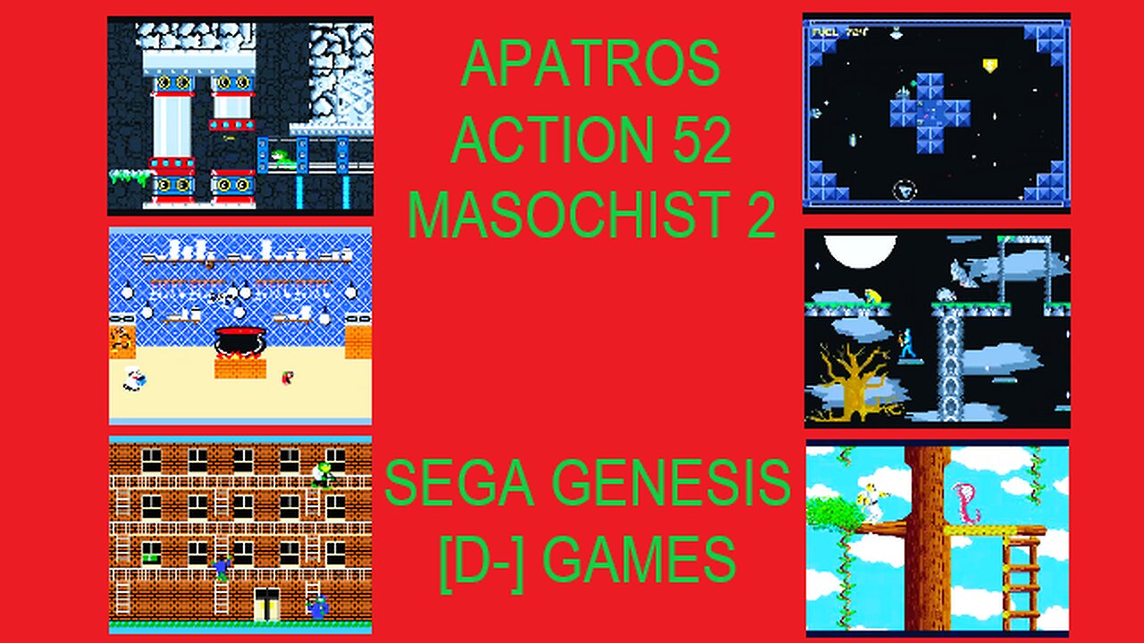 Apatros Action 52 Masochist 2: Sega Genesis [D-] Games