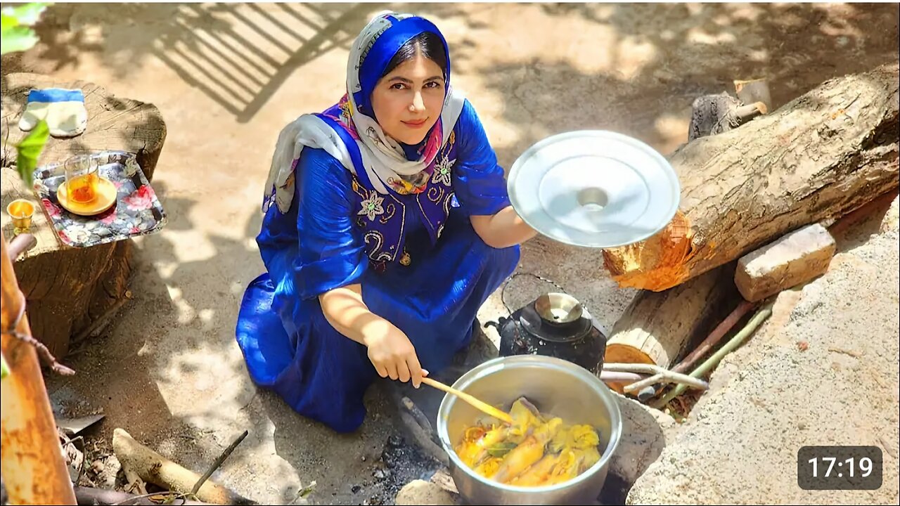 Traditional Village Cooking: Authentic lranian Baghali Polo with Lamb Shank