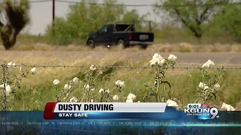 Wind makes for dusty, dangerous drives