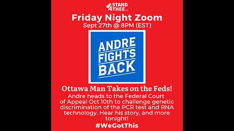 Stand4THEE Friday Night Zoom Sept 27th - Andre Takes on a Giant