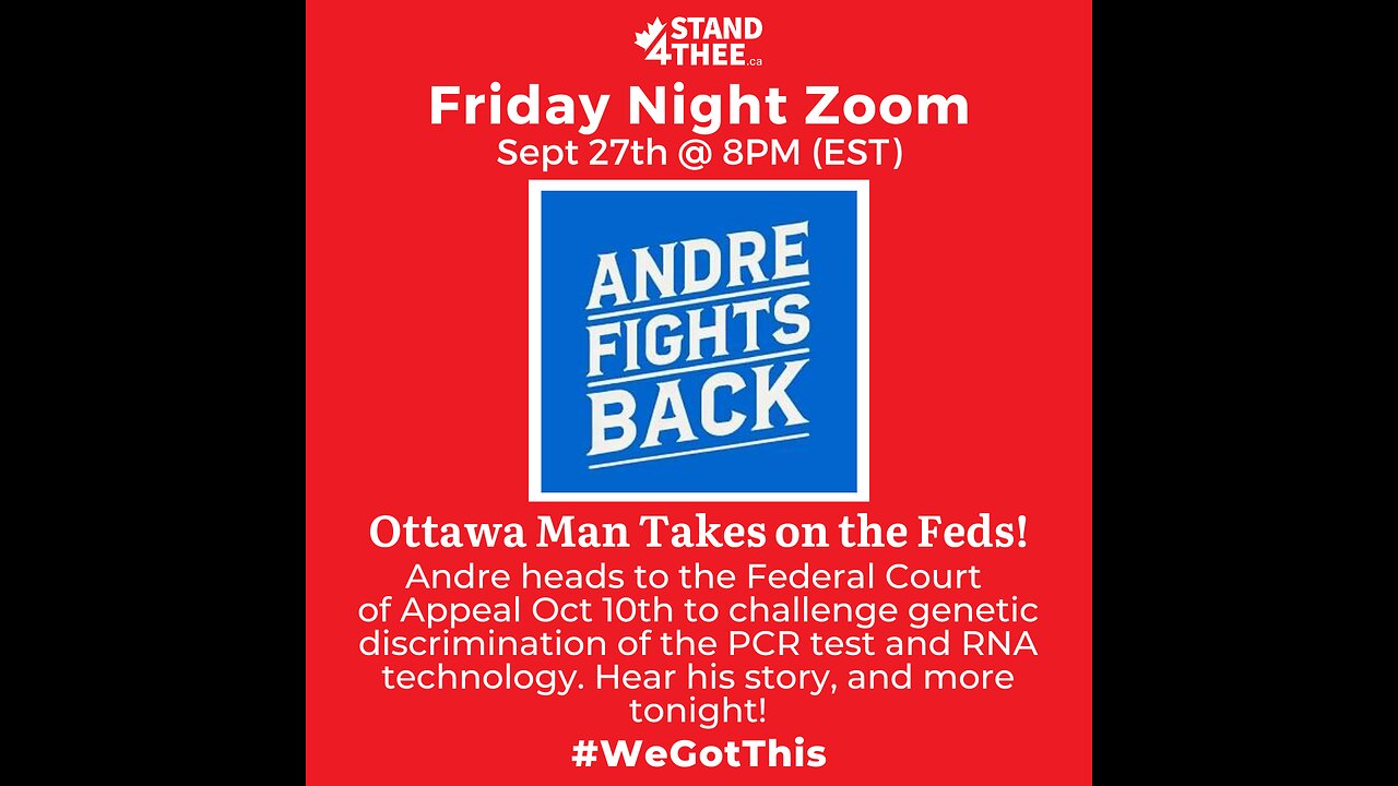 Stand4THEE Friday Night Zoom Sept 27th - Andre Takes on a Giant