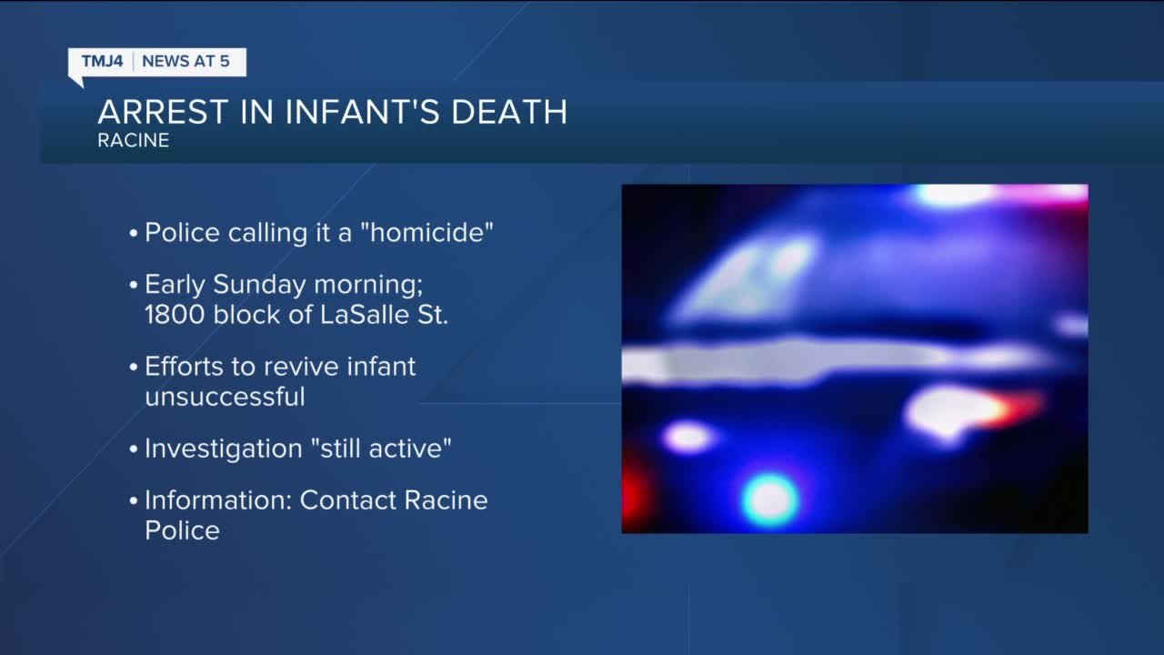 1 person arrested in connection to homicide of 1-month-old infant in Racine