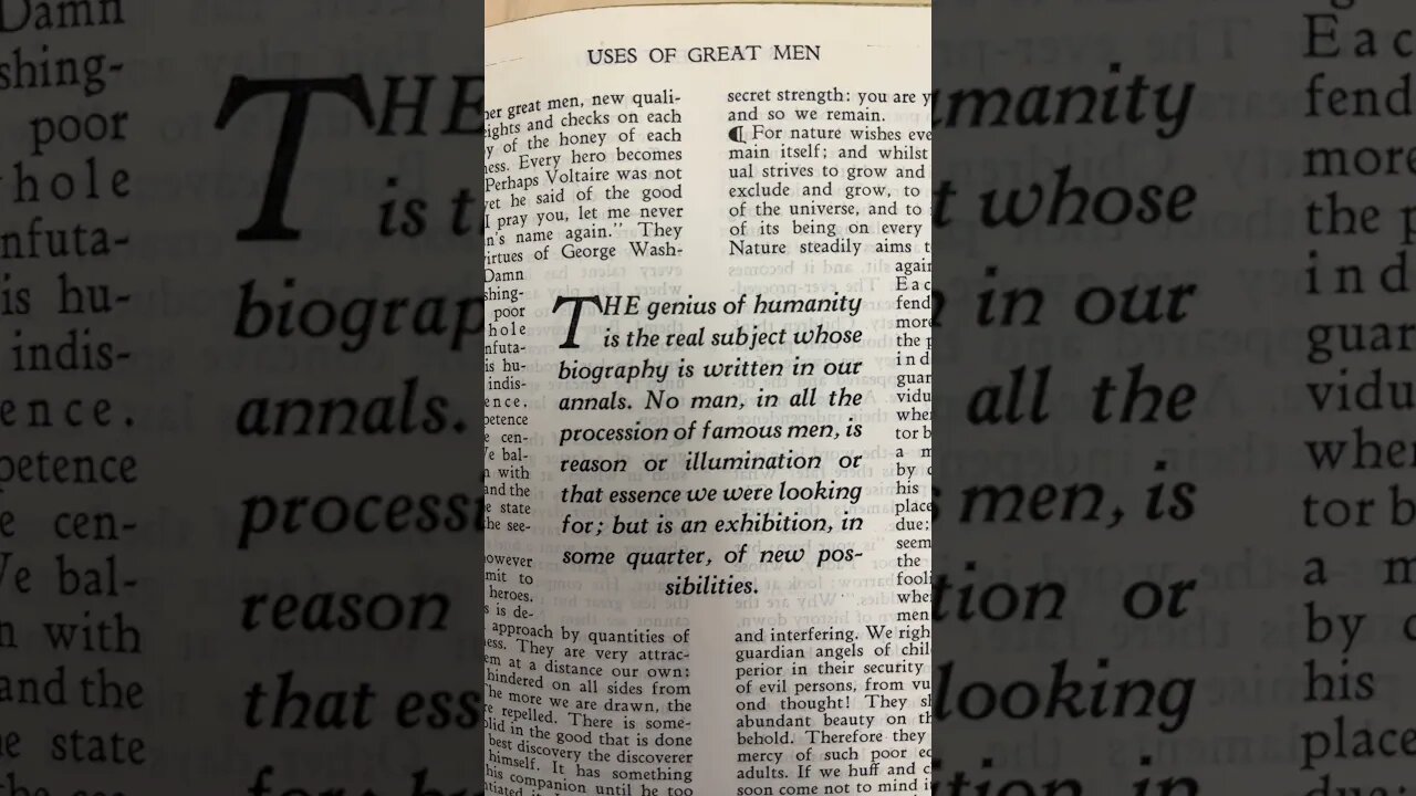 Emerson on the Genius of Humanity