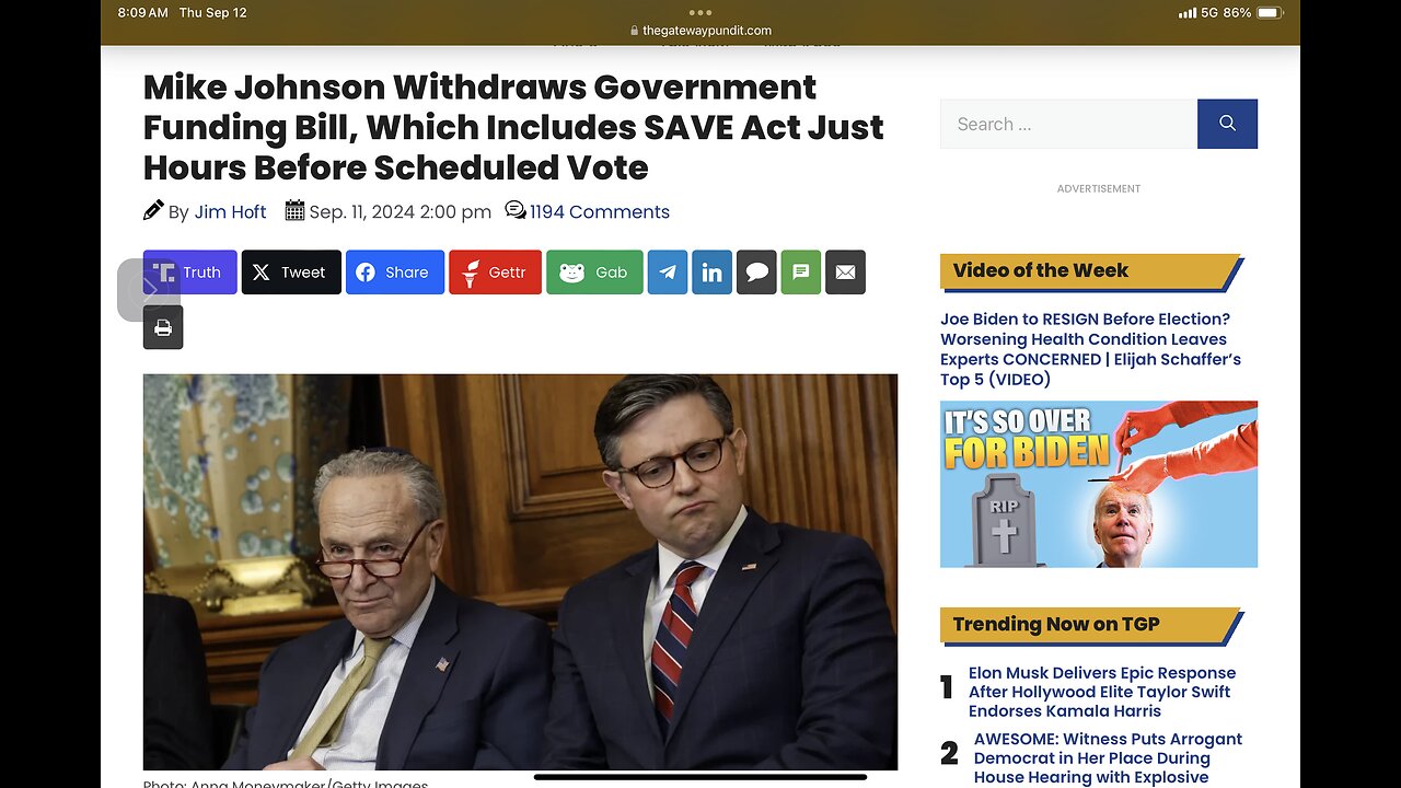 Mike Johnson Withdraws Government Funding Bill, Included SAVE Act Just Hours Before Scheduled Vote