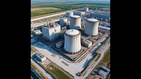 Zaporozhye Nuclear Power Plant cooling systems facility following a Ukrainian attack.