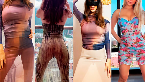 😱Transparent Dress Challenge😱[4K] Girls Without Underwear #3