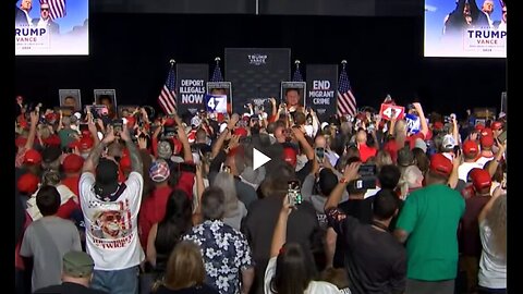 Trump takes the stage in Aurora, Colorado.