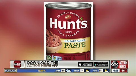 Hunt's Tomato Paste recalled due to mold