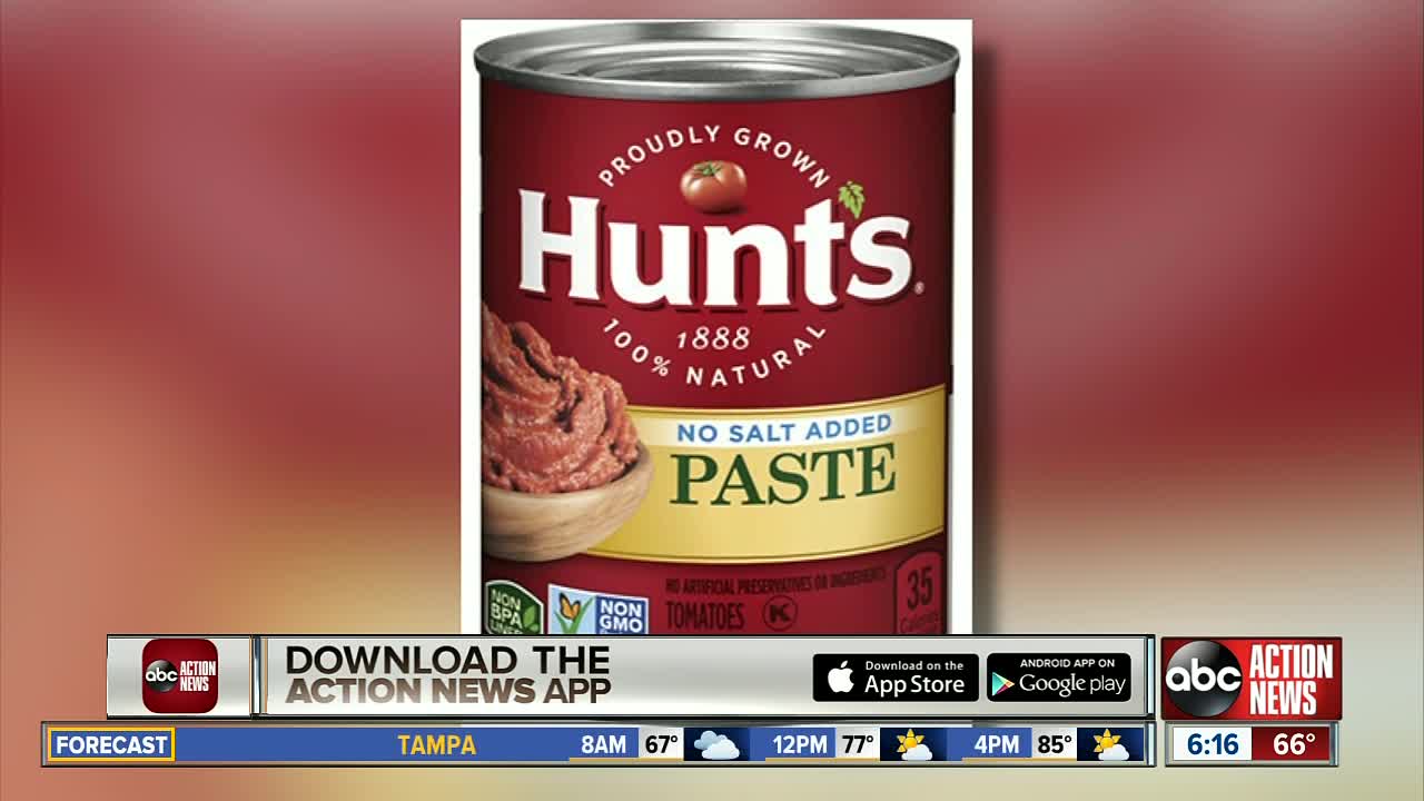 Hunt's Tomato Paste recalled due to mold