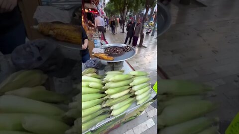 Street Food - Fresh Corn and Roasted Chestnuts - Antalya Turkey 🇹🇷