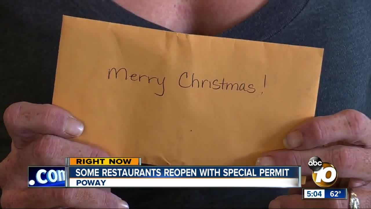 Poway server gets $1,000 tip after restaurant reopens