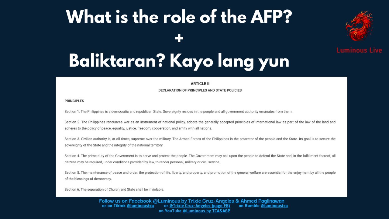 The role of the AFP plus Baliktaran?