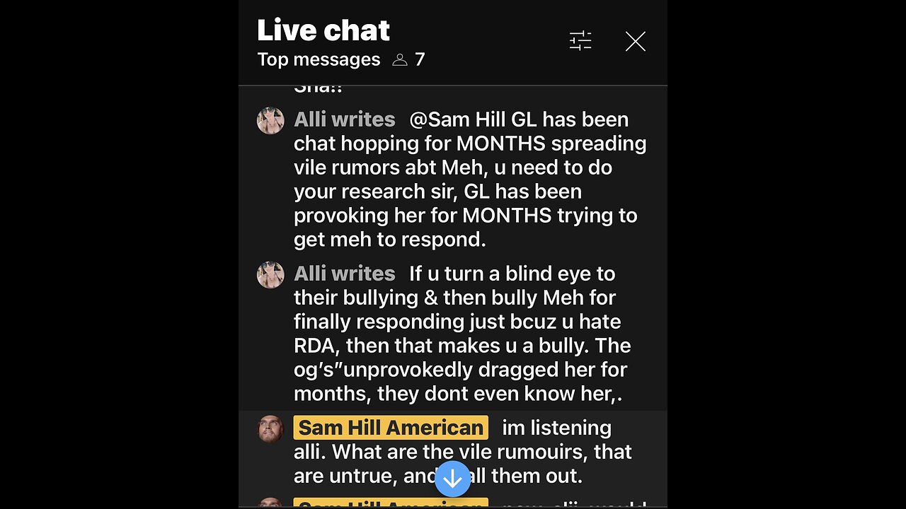SAM HILL AMERICAN: 10/7/24 CALLING OUT MEH AND ALLI
