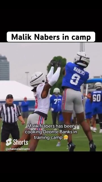 Malik Nabers in camp #shorts #footballshorts #sports #sportsnews #nfl #football #newyorkgiants