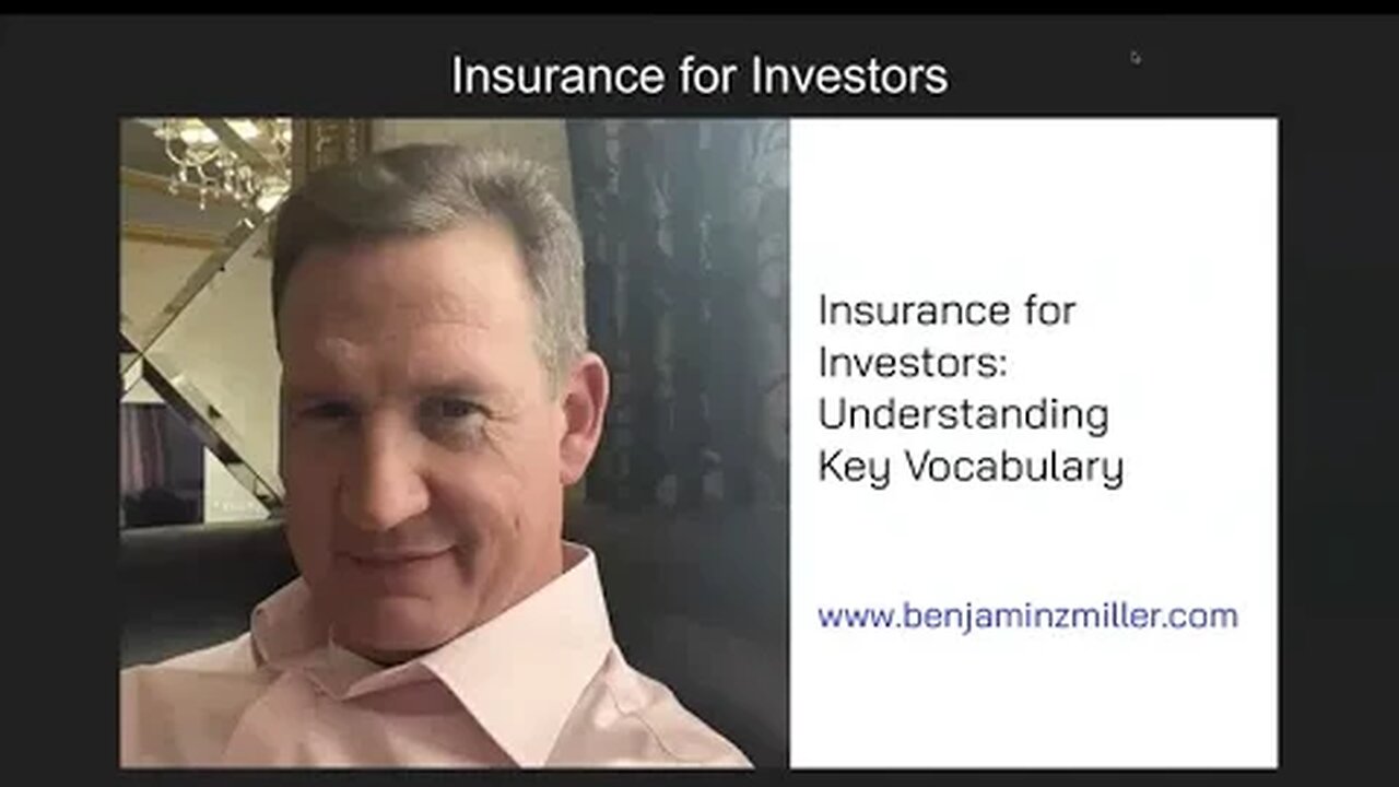 August 27 2023 - Benjamin Z Miller Investor Networking Group - Insurance for Investors