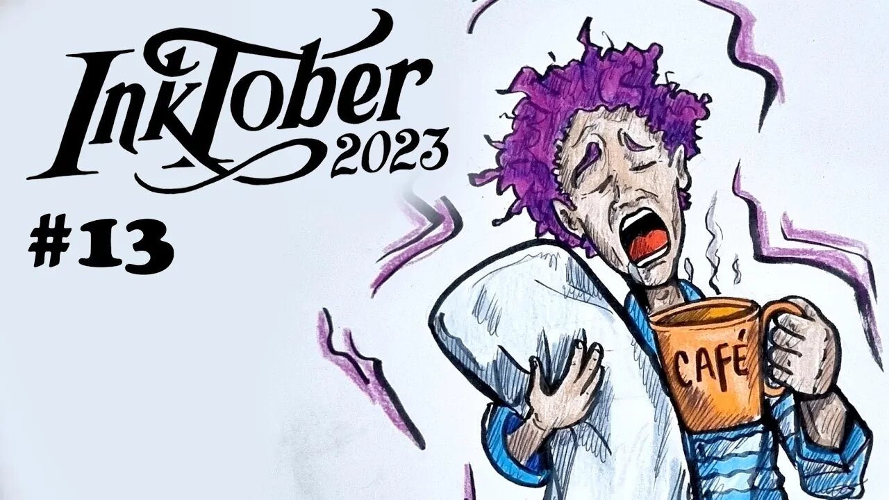 Quero Café, que sono! Inktober 2023 #inktober2023 #rodrigopilla