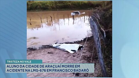 Tristeza no Vale: Aluno da Cidade de Araçuaí Morre em Acidente na LMG-676 em Francisco Badaró.
