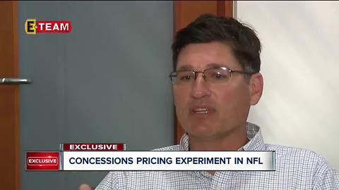 Concessions pricing experiment in NFL