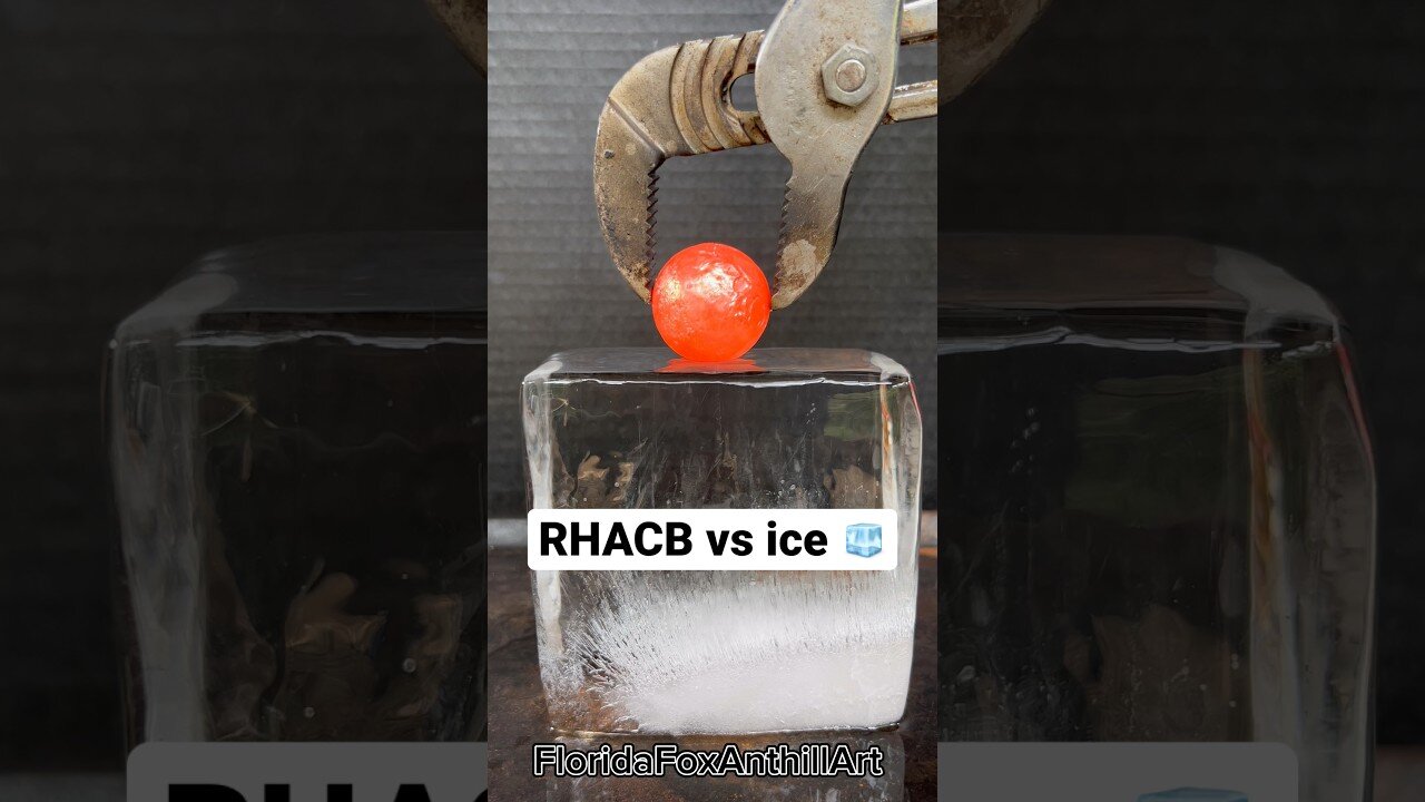 RHACB vs ice 🧊#RHACB #experiment #satisfying #ice #RedHot #asmr