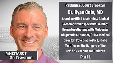Brooklyn Rabbinical Court: Dr. Ryan Cole part 1 | @nistarot on Telegram