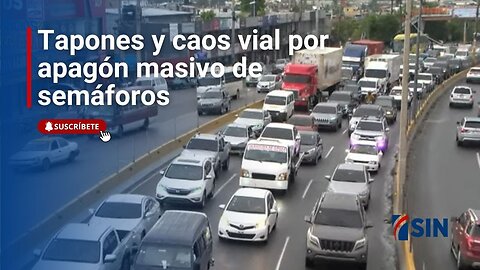 Tapones y caos vial por apagón masivo de semáforos
