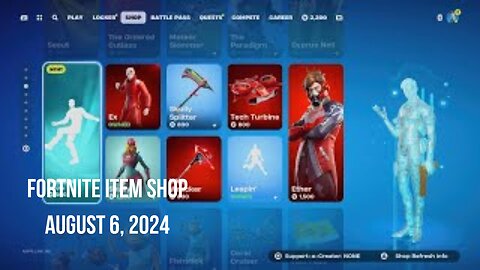 Fortnite Item Shop|August 6, 2024(*New* Outlaw Emote, Paradigm Returns, & More)