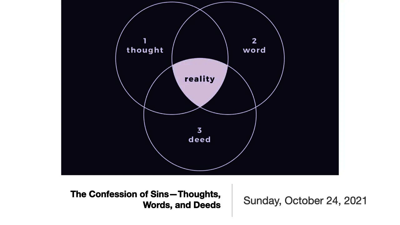 The Confession of Sins—Thoughts, Words, and Deeds - October 24, 2021