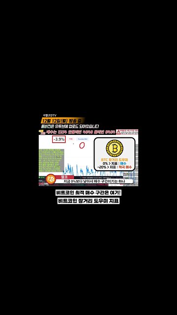 비트코인 장기투자 도우미가 있다? 장거리 도우미|비트코인 실시간 생방송 12월12일 쩔코TV #shorts #쇼츠 #숏츠 #장투 #비트코인전망
