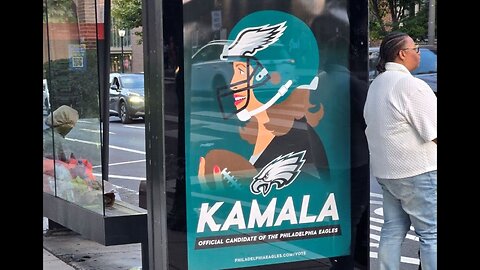Not All Heroes Wear Capes: Eagles Fan Does What Needs To Be Done About Fake Kamala Bus Stop Posters