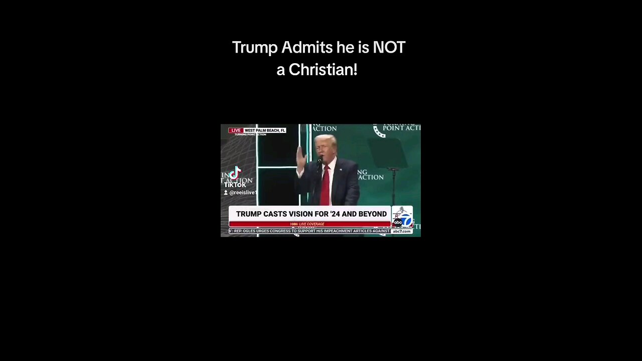 Trump Admits he is NOT a Christian.