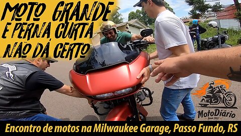 Moto grande & PERNA CURTA não dá certo 😎 Encontro de MOTOS CUSTOM, Milwaukee GARAGE 2023