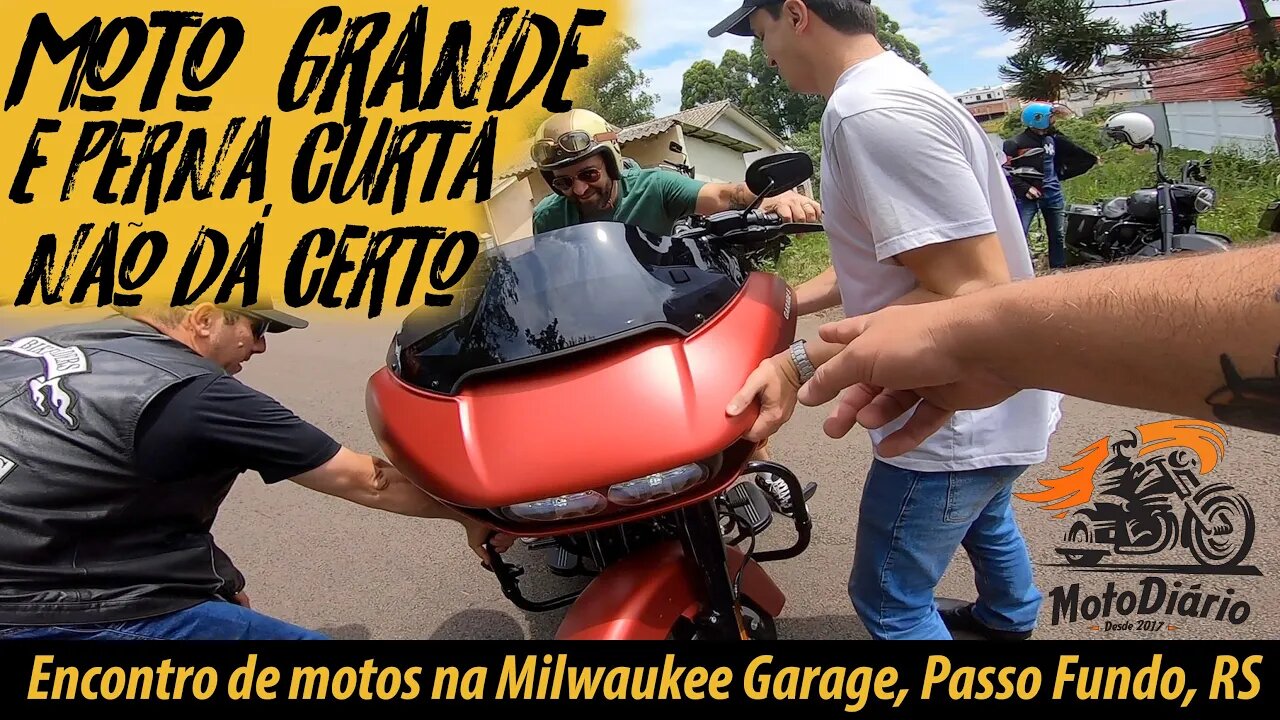 Moto grande & PERNA CURTA não dá certo 😎 Encontro de MOTOS CUSTOM, Milwaukee GARAGE 2023