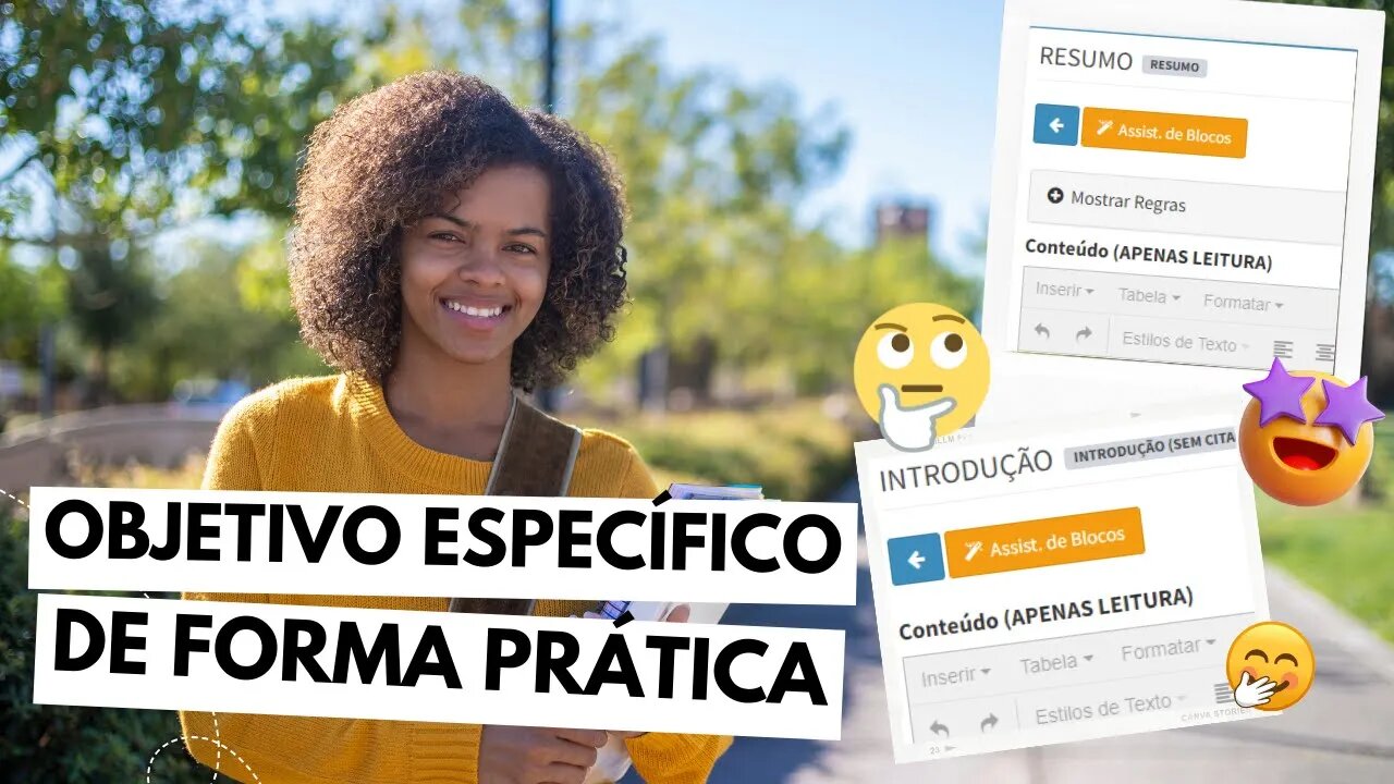 Exemplos práticos de como escrever objetivos específicos coesos entre o resumo e a introdução