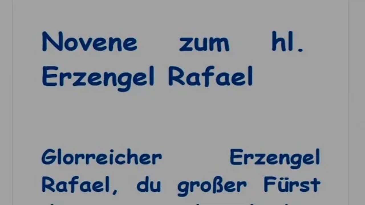 Novene zum hl. Erzengel Rafael