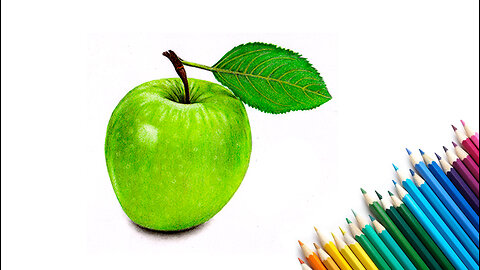 How To Easily Colour Draw An Apple.