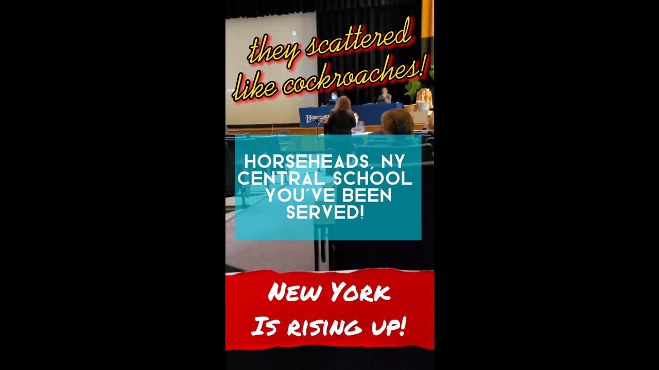 Horseheads, NY school district got served! They scattered like cockroaches!