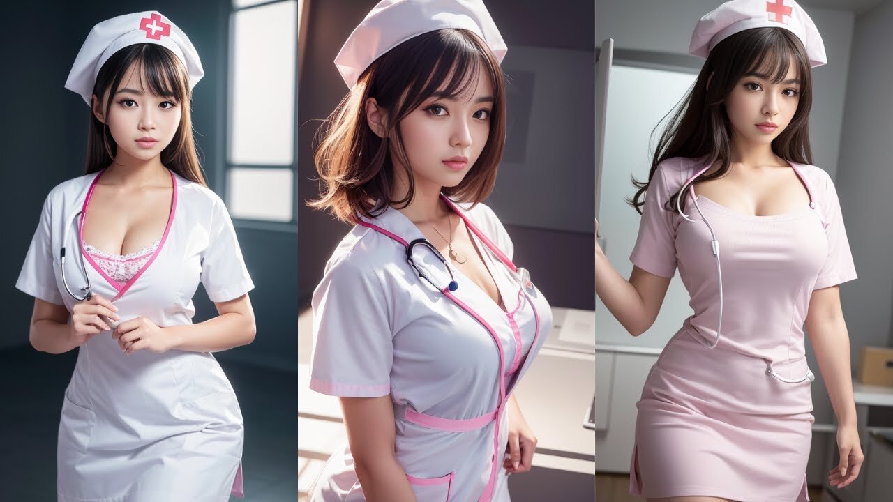 Girl in Nurse clothes [4K AI Lookbook] Sexy girl AI art lookbook model